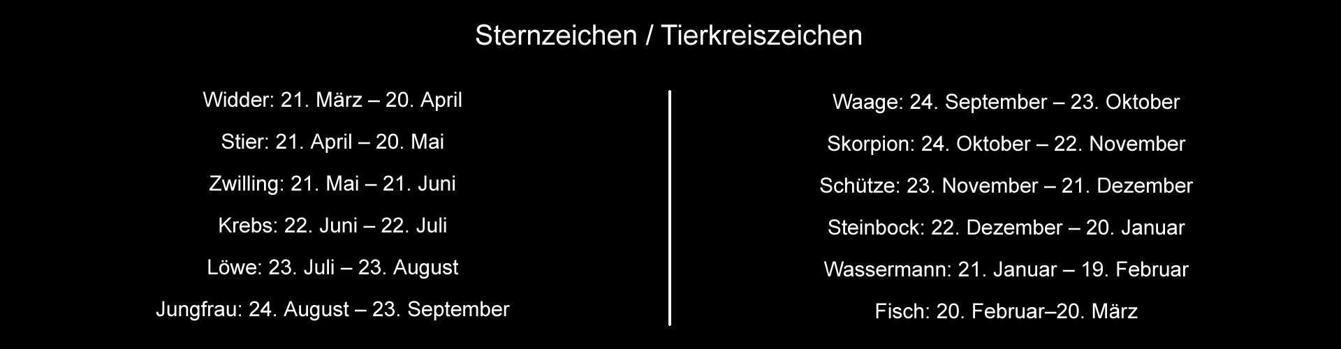 Sternzeichen Sternzeichen
